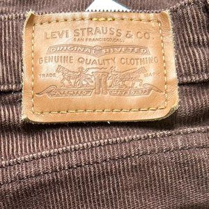 Brown Levi's corduroy Wedgie Straight Jeans